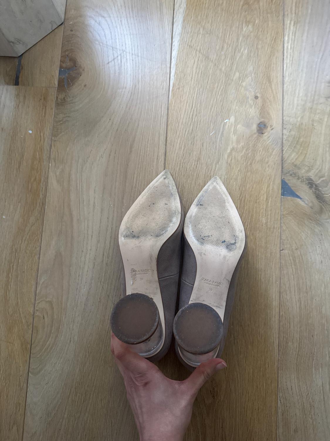 NUDE KITTEN HEELS WITH TRANSPARENT HEELS - Image 7