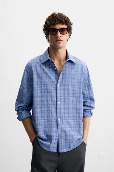 CHECK SHIRT - Blue by Zara - Image 1