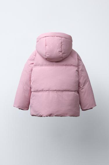 VESTE REMBOURRÉE À CAPUCHE DÉPERLANTE - Rose de Zara - Image 3