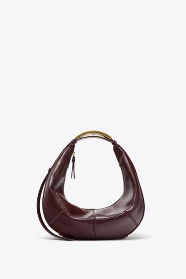 BOLSO OVALADO ASA METÁLICA - Marrón de Zara