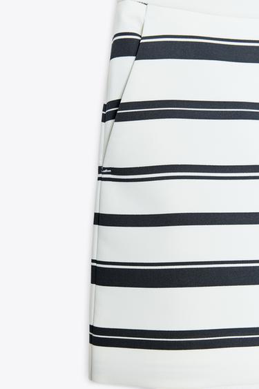 STRIPED SKORT - White / Navy by Zara - Image 5