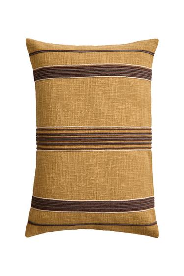 STRIPED CUSHION COVER - Mustard by Zara