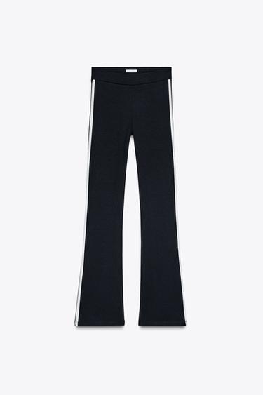 FLARE LEGGINGS WITH SIDE STRIPE - Blue by Zara - Image 0