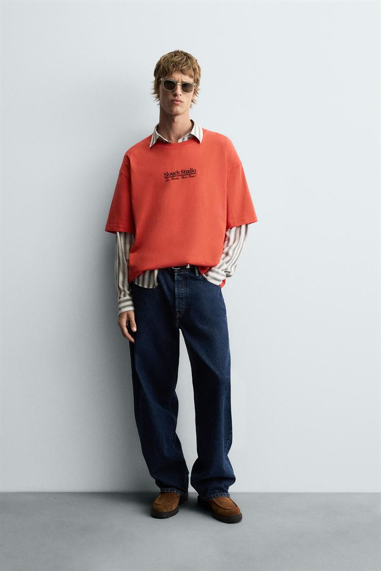 CONTRAST PRINT T-SHIRT Orange ZARA Singapore