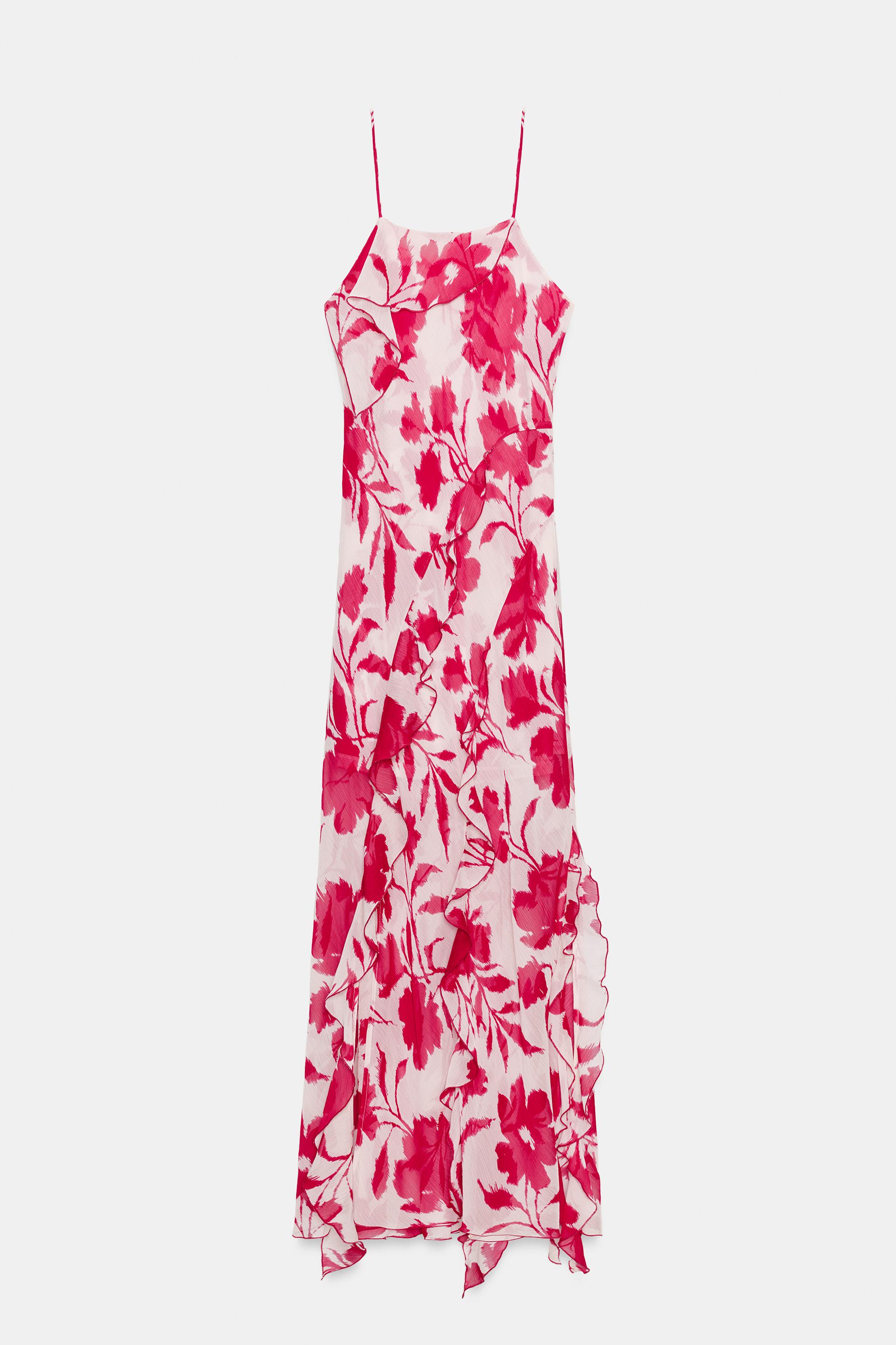 PRINTED LINGERIE STYLE MIDI DRESS