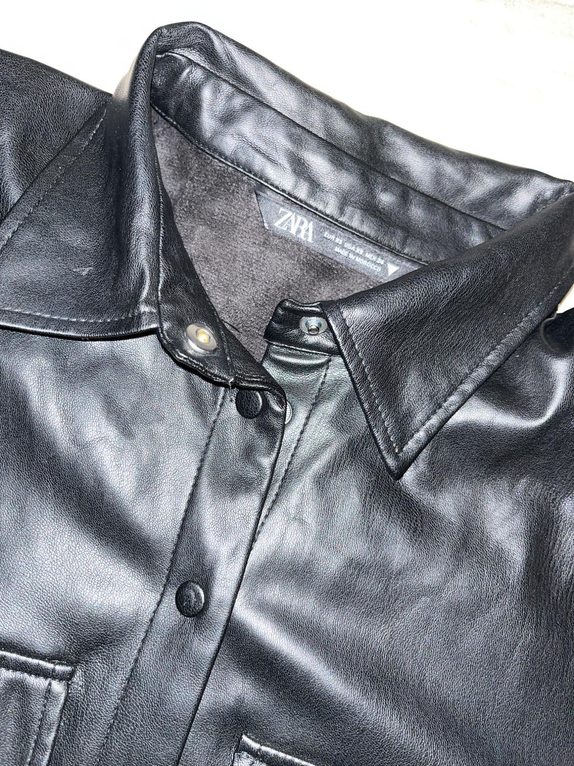 FAUX LEATHER SHIRT WITH POCKETS - Image 4