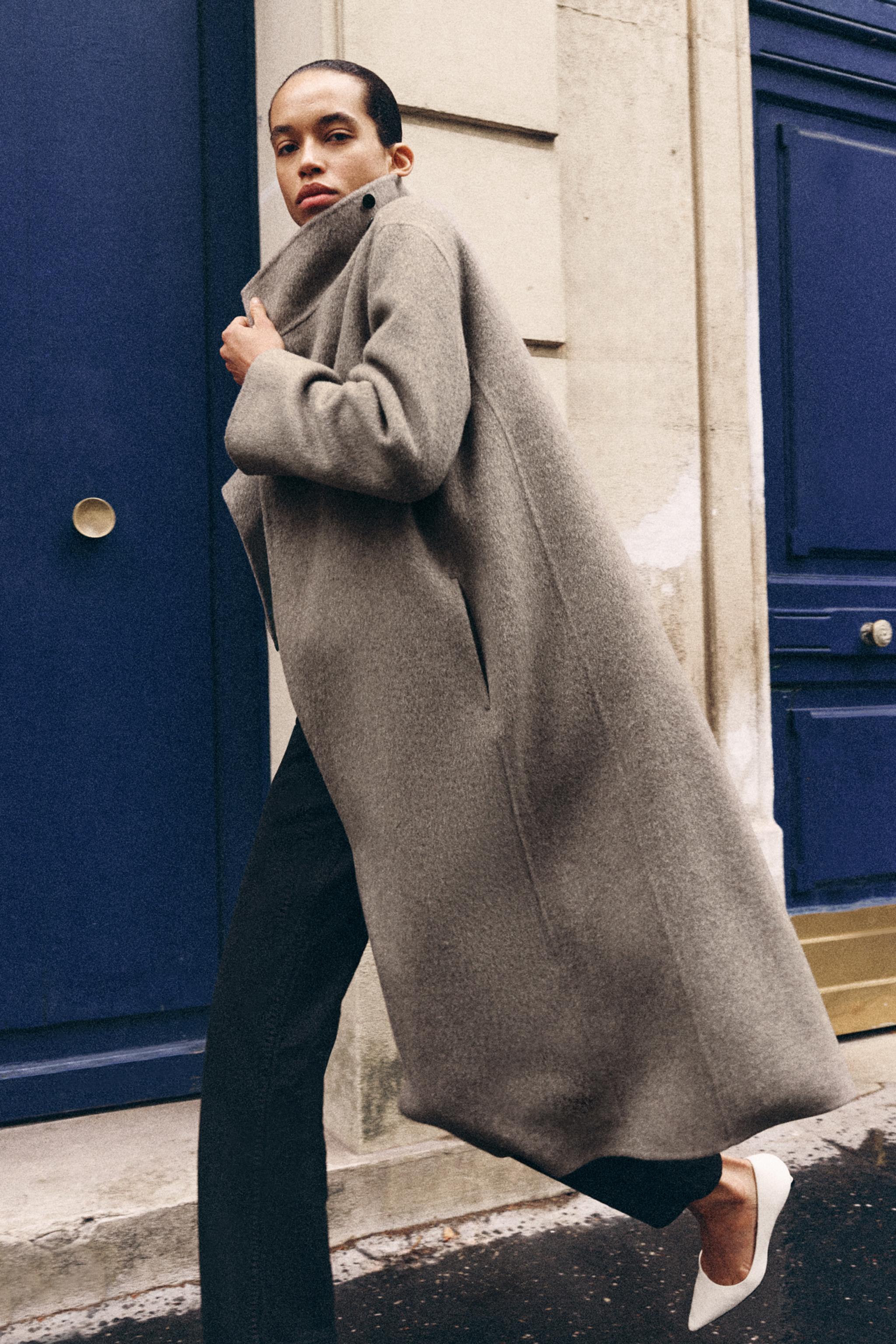 ZW COLLECTION LONG WOOL-BLEND COAT