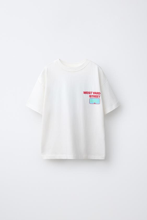 RAISED PRINT T-SHIRT - White de Zara - Imagen 0