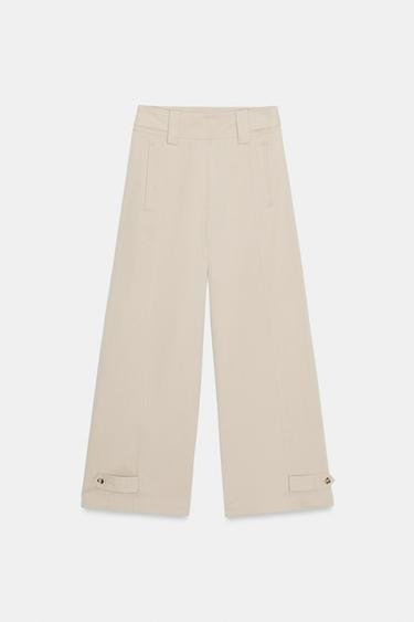 ZW 컬렉션 벨트 루프 치노 팬츠 - Zara 스톤
