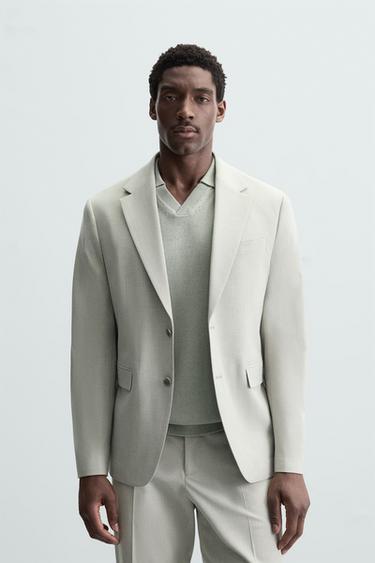 Zara COMFORT SUIT BLAZER - Stone