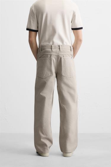 RELAXED FIT DRAWSTRING JEANS - Stone by Zara - Image 2
