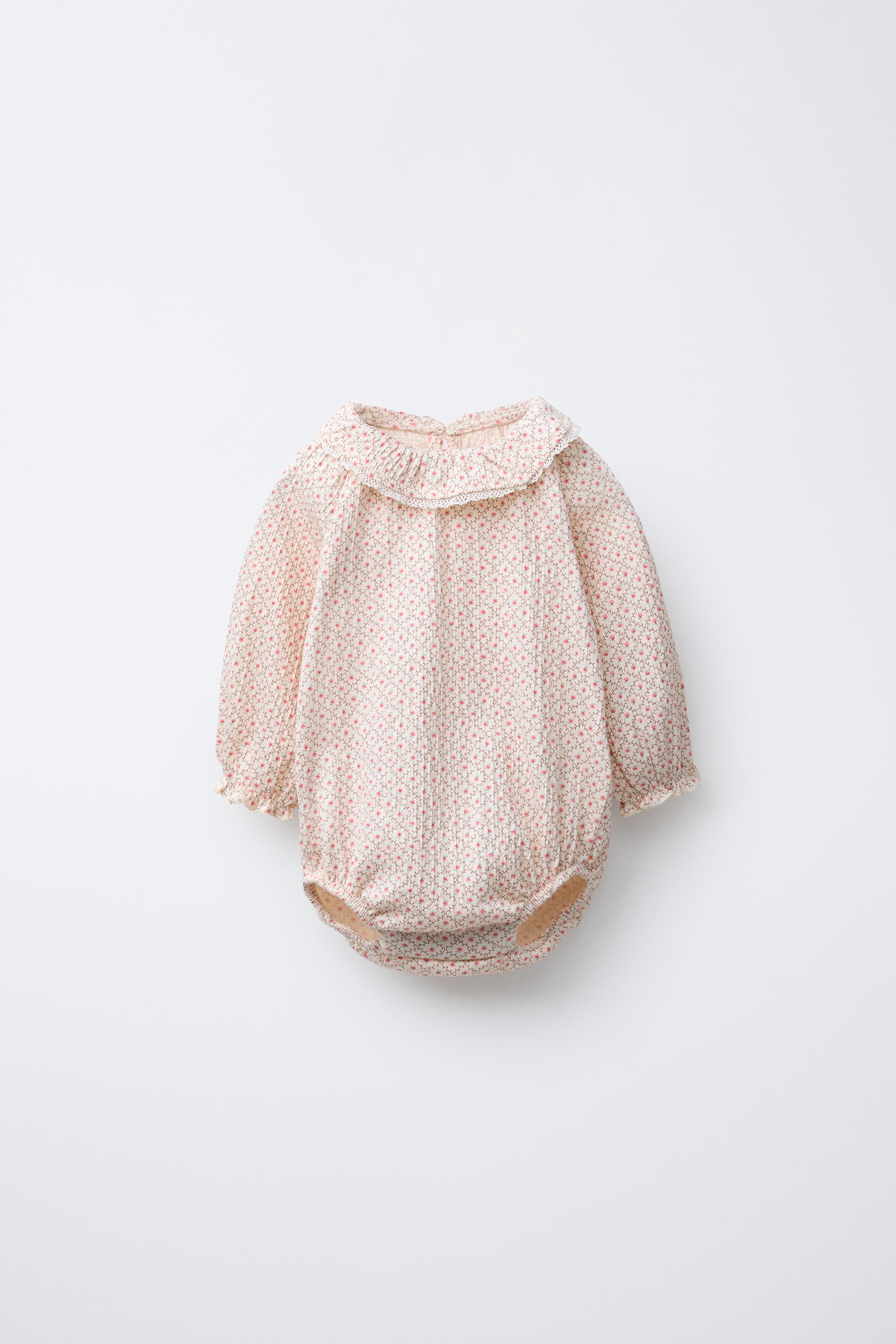 LACE FLORAL PRINT BODYSUIT - Light ecru | ZARA United States