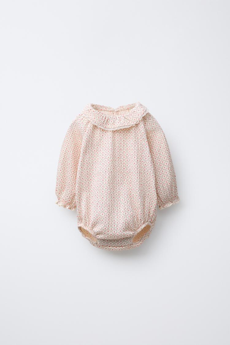 LACE FLORAL PRINT BODYSUIT
