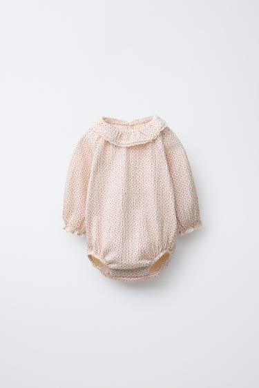 FLORAL PRINT LACE BODYSUIT - Light ecru by Zara - Image 0
