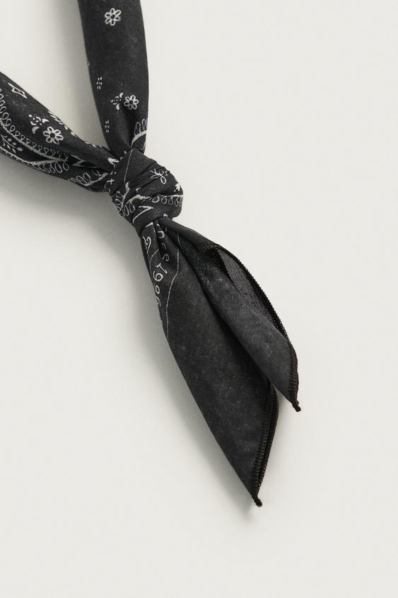 BANDANA PAISLEY INSCRIPTION 0FR. PARIS X ZARA - Noir de Zara - Image 2