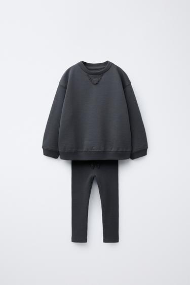 PLAIN SWEATSHIRT AND LEGGINGS TOTAL LOOK - Mustard Yellow by Zara