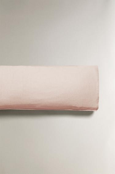 WASHED LINEN PILLOWCASE (140 GXM²) - Pale pink by Zara - Image 4