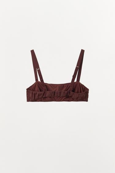 BRALETTE BANDEAU SATINÉ - Grenat de Zara - Image 4
