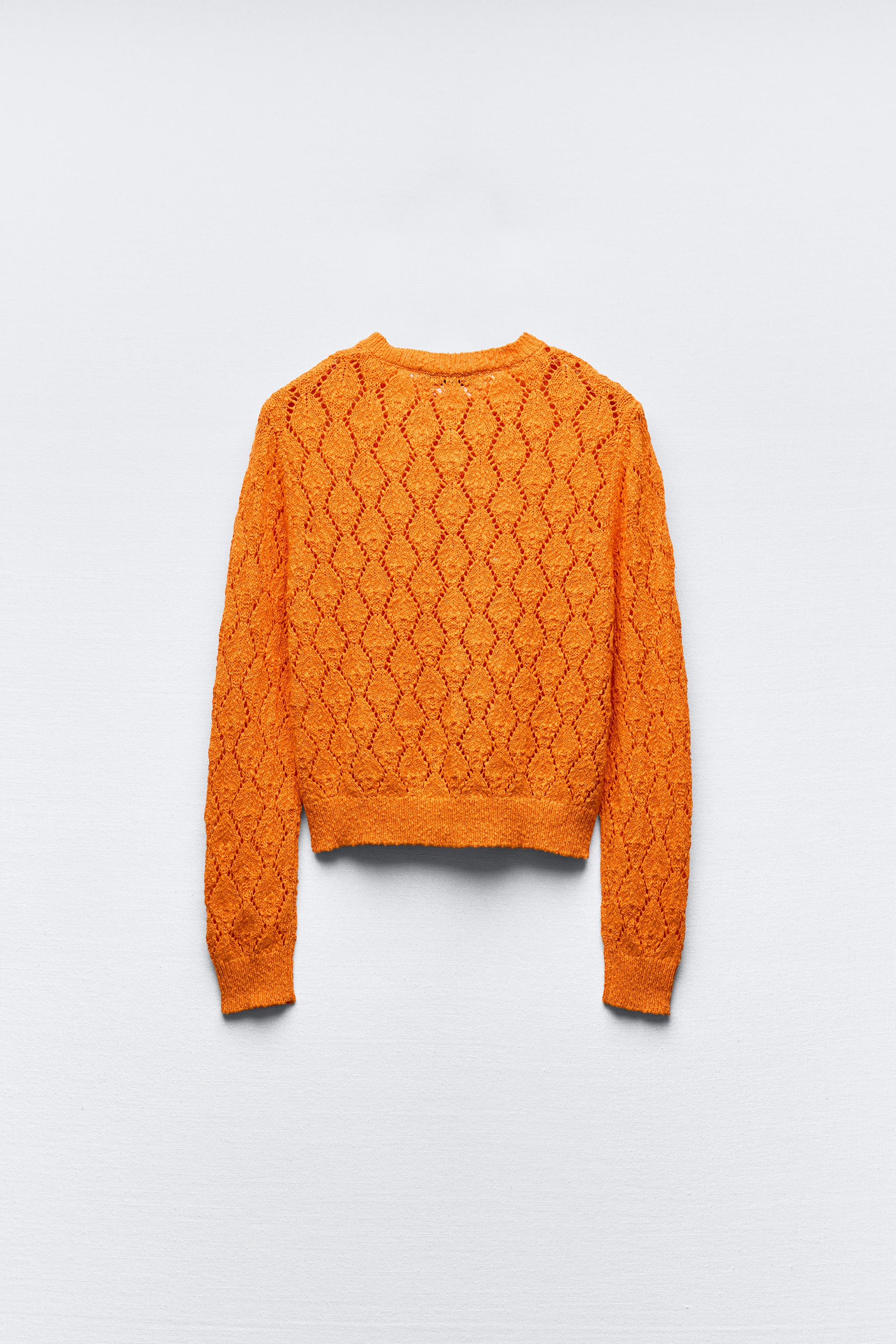 Orange cropped cardigan best sale