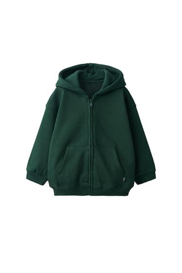 ZIP-UP HOODIE - Bottle green by Zara