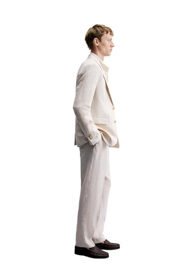 100% LINEN SUIT BLAZER - Sand by Zara - Image 0