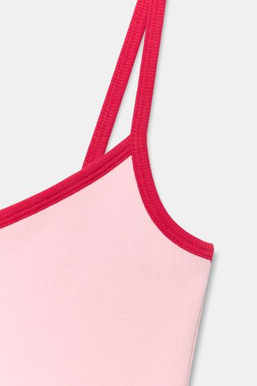 BODYSUIT WITH CONTRAST PIPING - Pink by Zara - Image 6