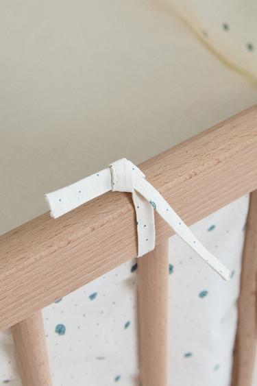 LEAF PRINT COTTON BABY COT BUMPER COVER - Ecru by Zara - Image 2