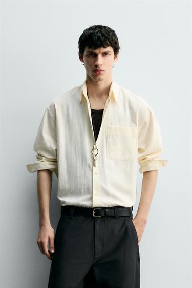 CSÍKOS TEXTÚRÁS ING – Ekrü a ZARA-tól