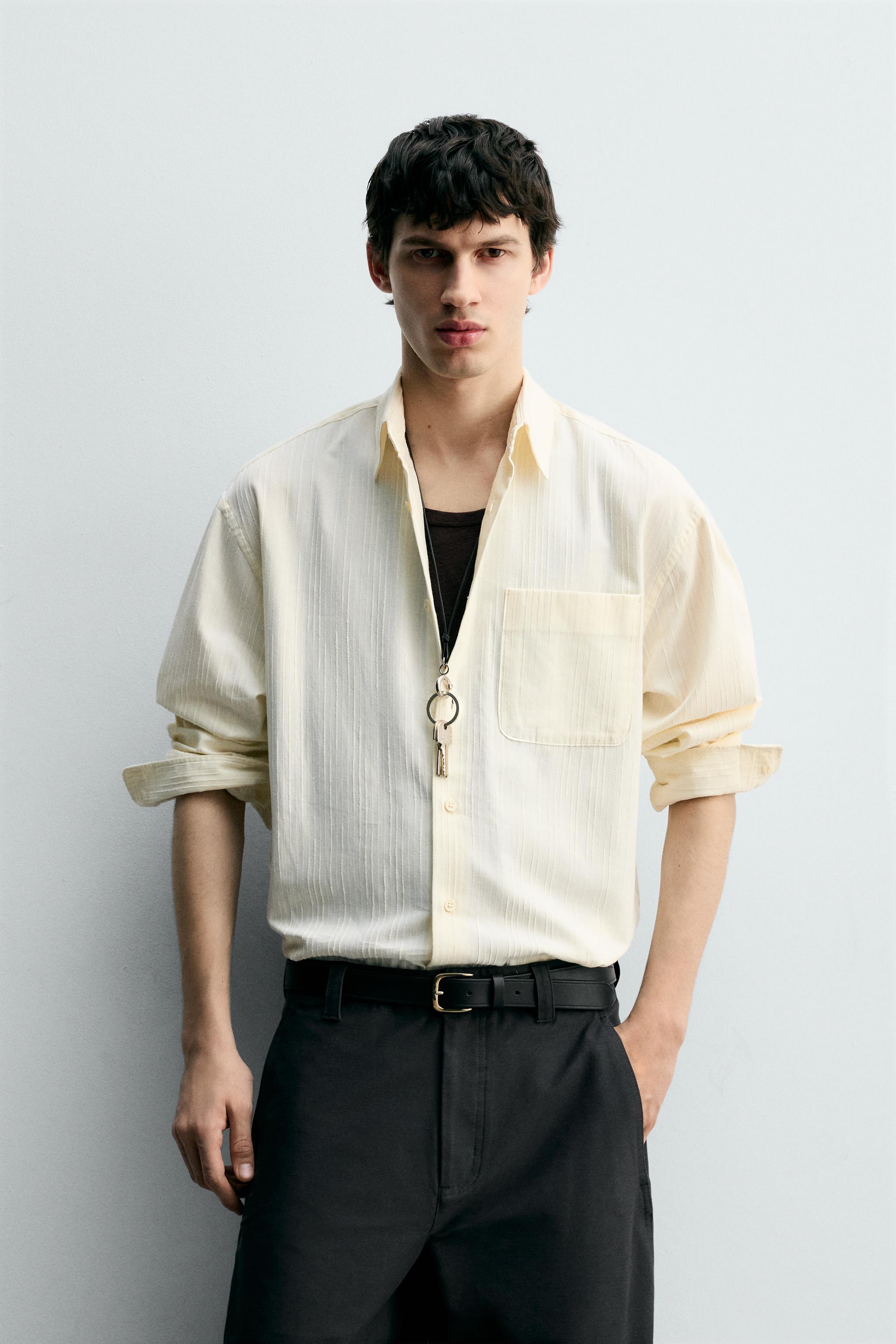 CHEMISE À RAYURES TEXTURÉE