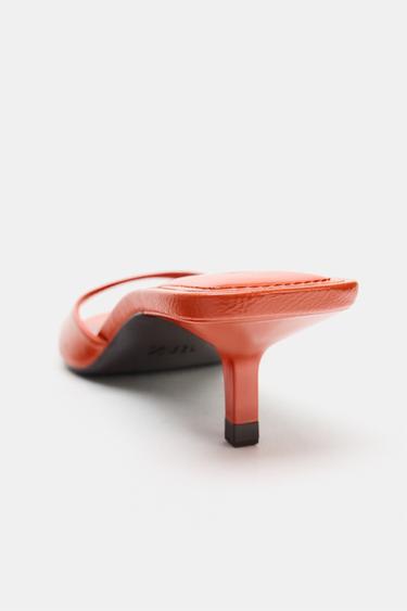 MULES SANDALES À TALONS - Orange de Zara - Image 5