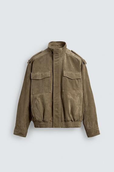 ÁO KHOÁC DA LỘN - Màu be từ Zara