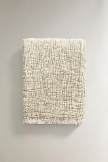 Zara COTTON BLANKET - Green