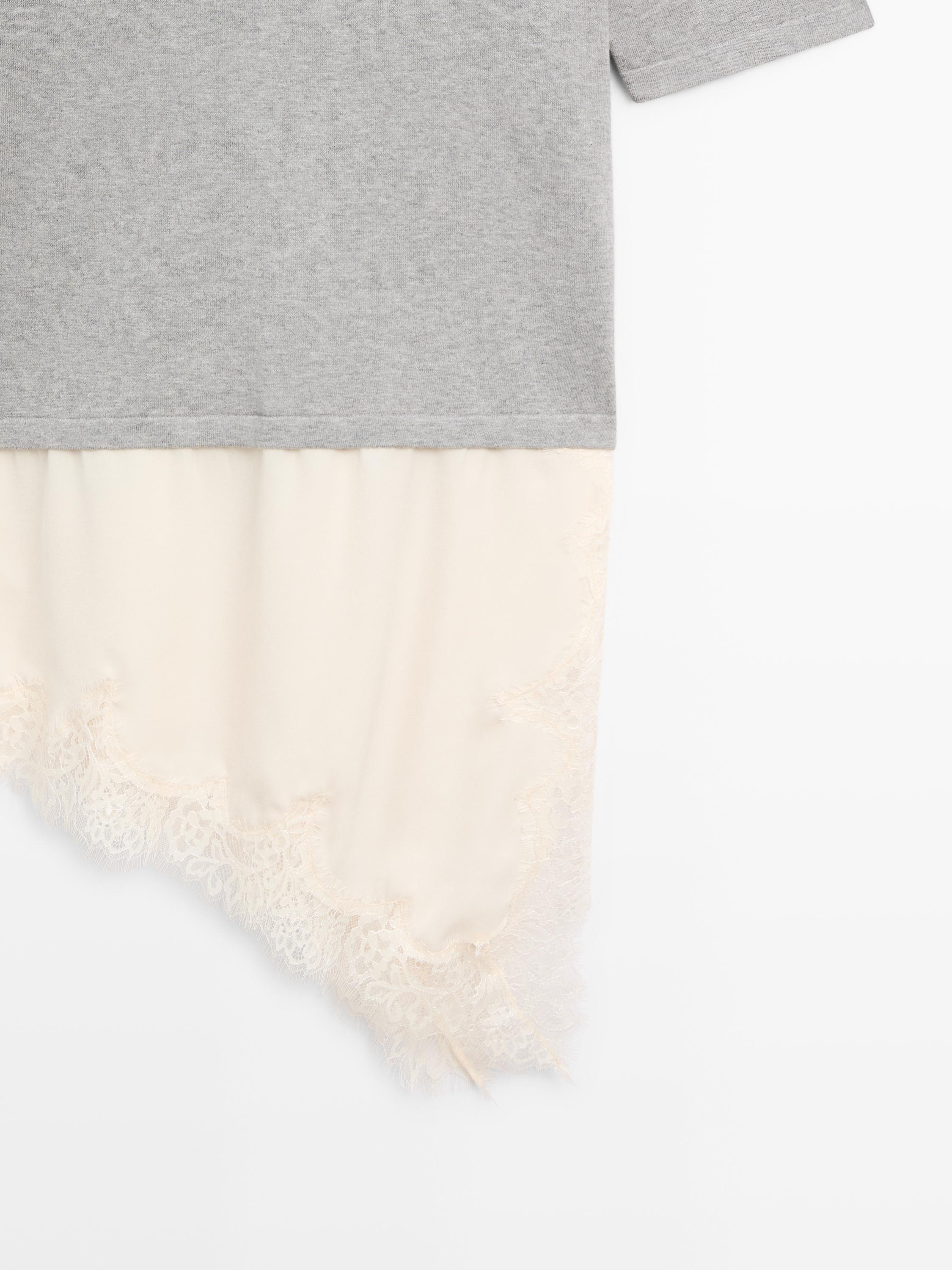 Pull combiné à dentelle