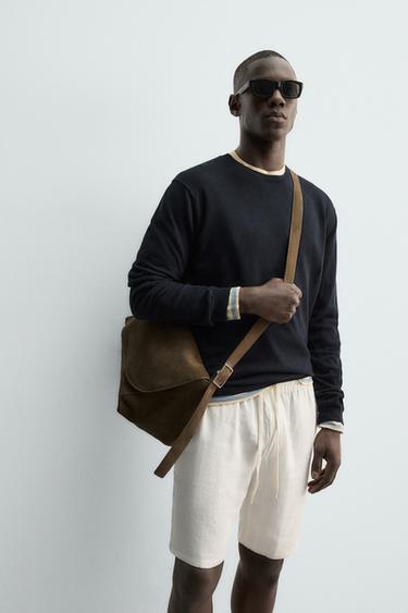 REGULAR FIT COTTON - LINEN JUMPER - Dark navy by Zara - Image 4