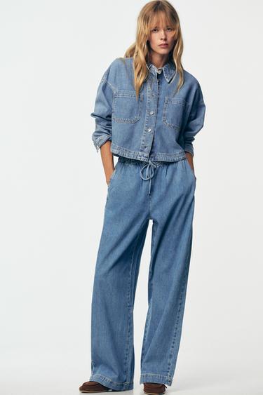 JEANS Z1975 JOGGER WIDE LEG - Azul medio de Zara