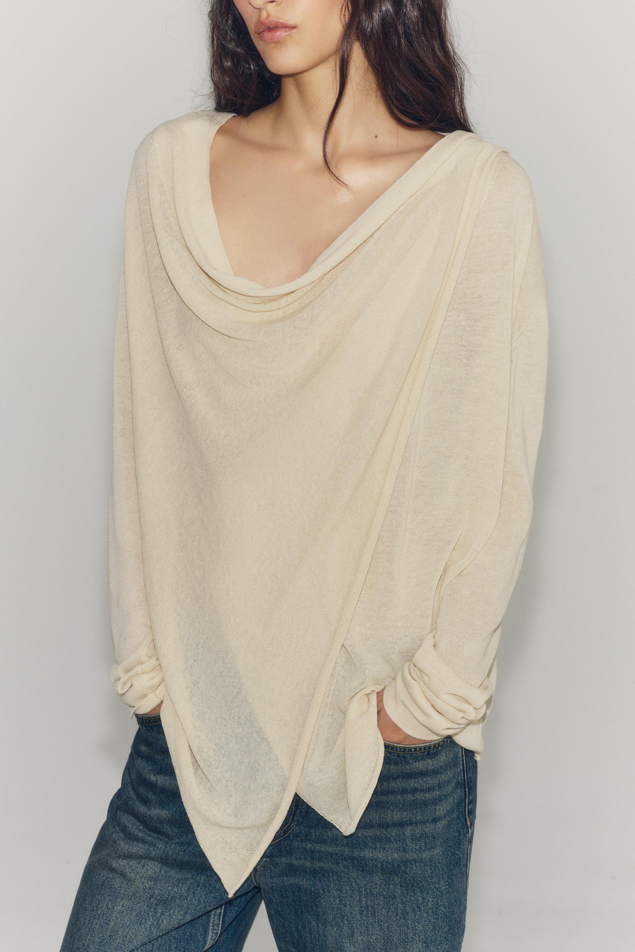 Женские куртки Zara FINE KNIT FLOWY JACKET — фото 2