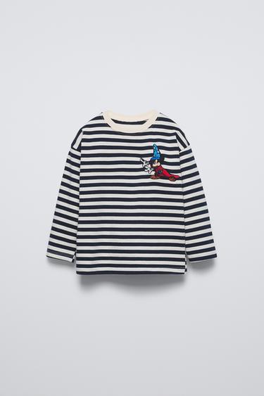 MICKEY MOUSE FANTASIA © DISNEY STRIPED T-SHIRT - Ecru by Zara