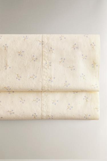 LOT DRAPS MINILIT BÉBÉ MINIFLEUR - Bleuté de Zara - Image 1