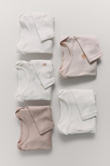 5-PACK OF CHICK PRINT BODYSUITS - camel by Zara