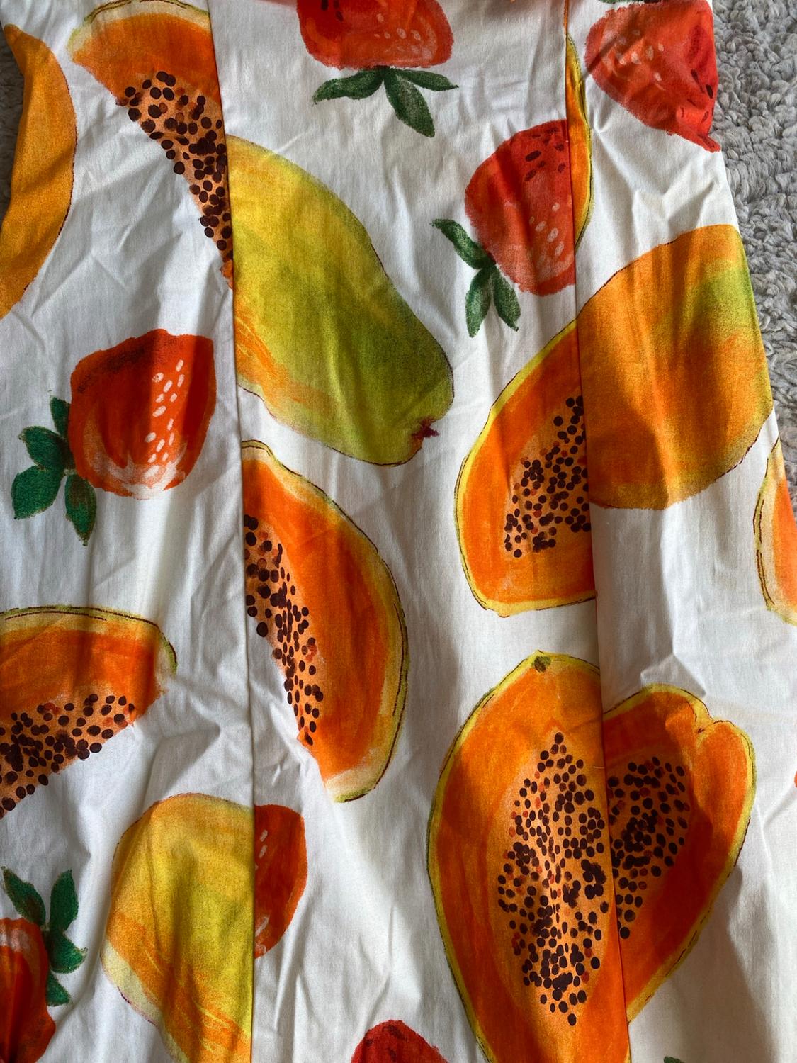 FRUIT PRINT RUFFLED MINI DRESS - Image 2