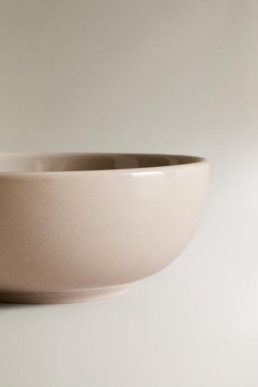 STONEWARE BOWL - Taupe grey by Zara - Image 3