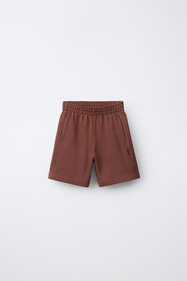 PLAIN PLUSH BERMUDA SHORTS - Brown by Zara