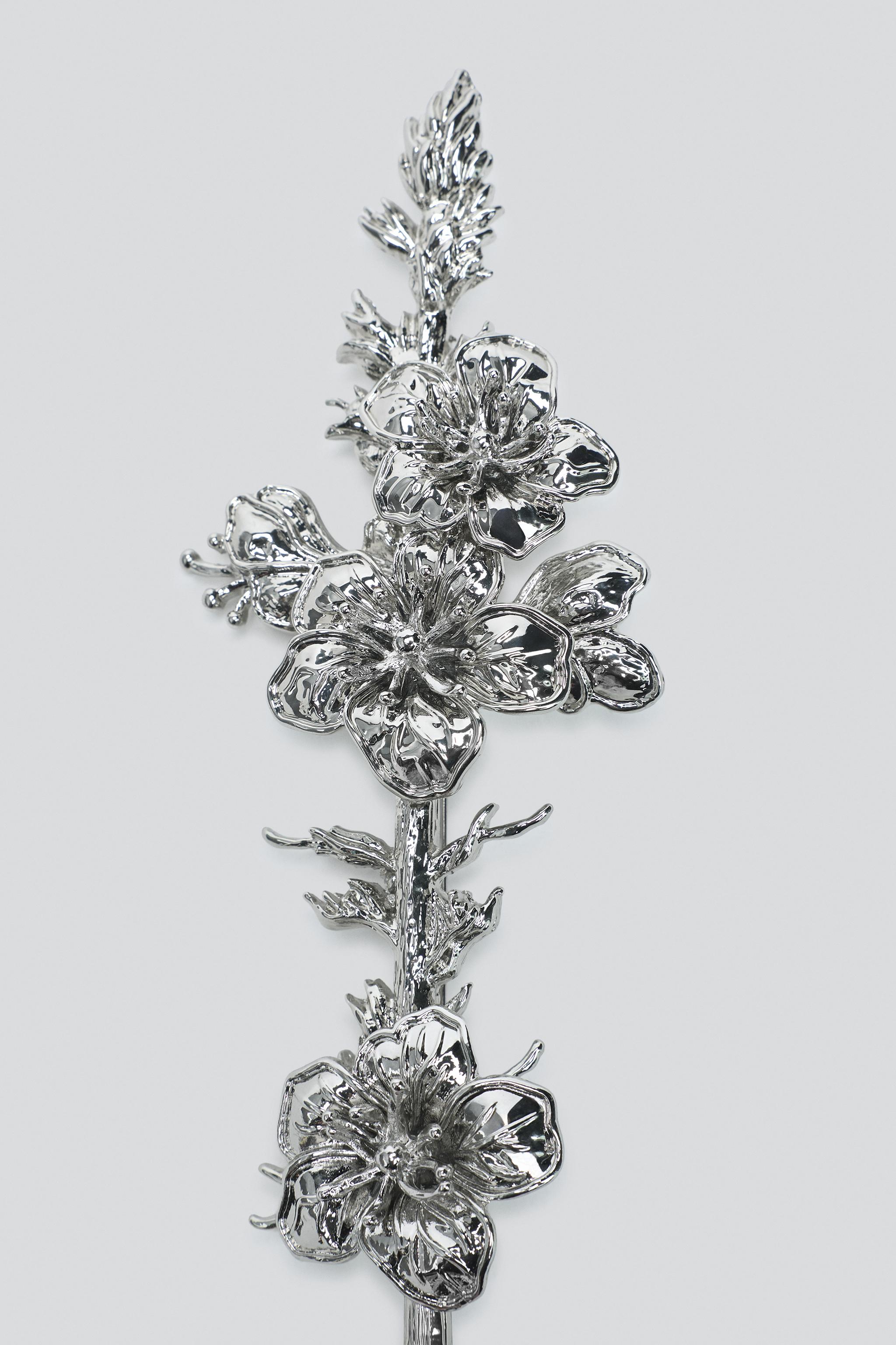 fermoir métallique FLEURS RELIEF