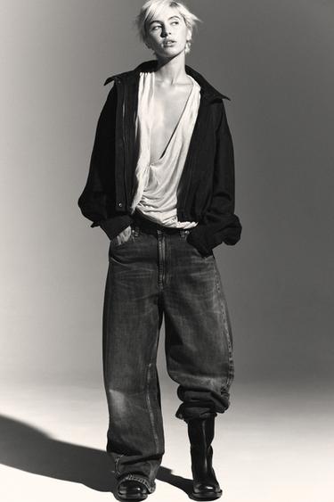 TRF BAGGY BALLOON JEANS MED MEDIUMHØJ TALJE - blå fra Zara
