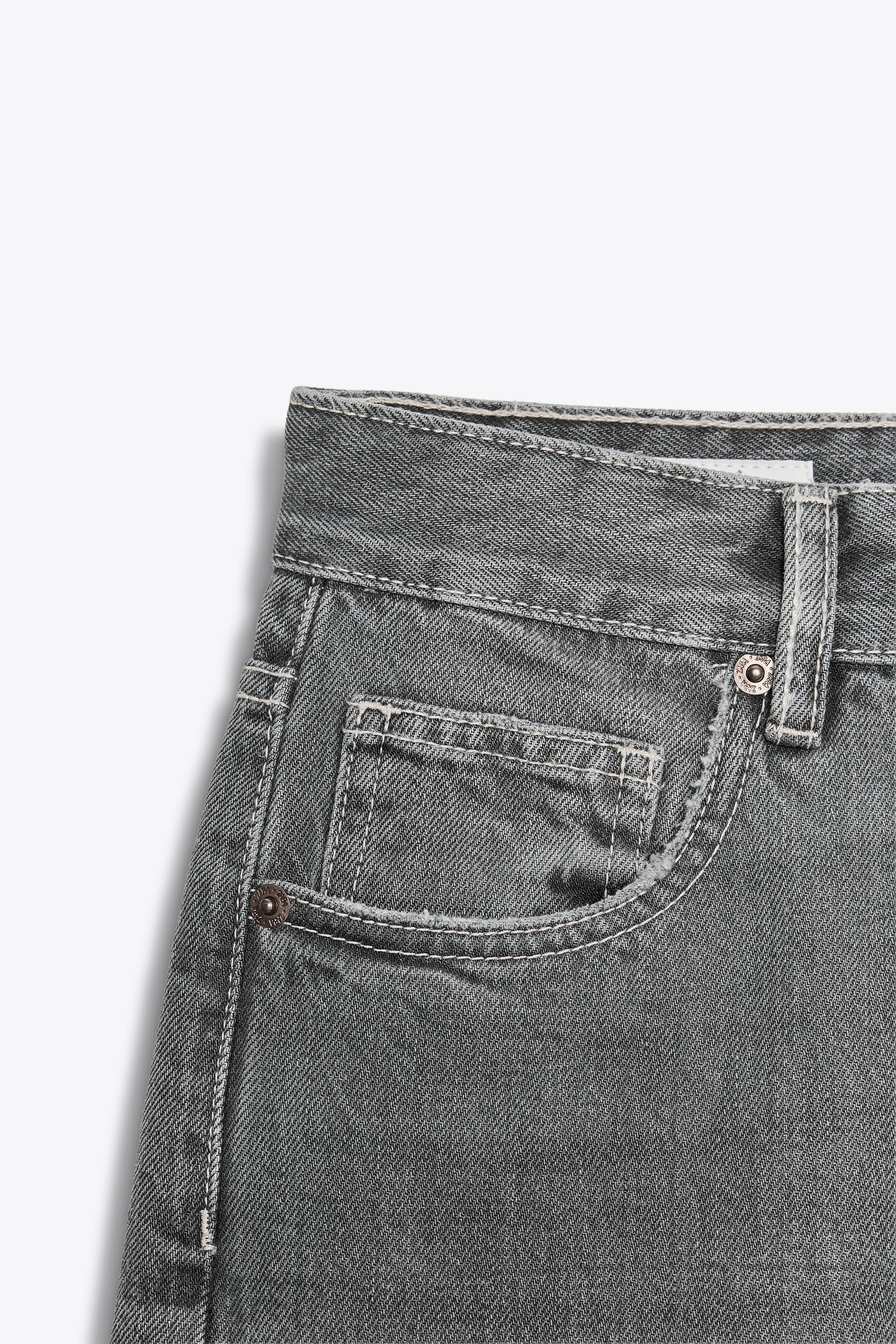 JEANS TRF WIDE LEG FULL LENGTH CẠP CAO Màu chàm ZARA Vietnam