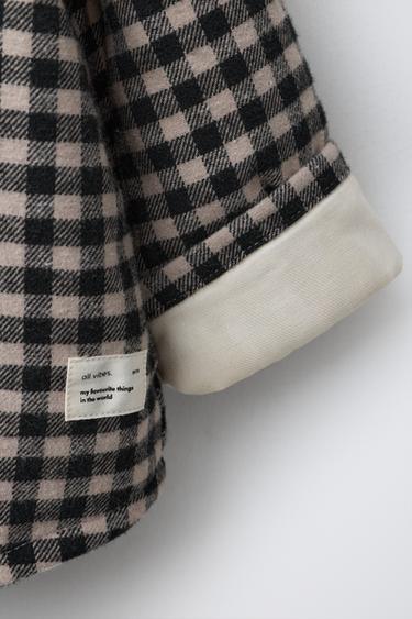 GINGHAM CHECK OVERSHIRT - Black / Ecru by Zara - Image 3