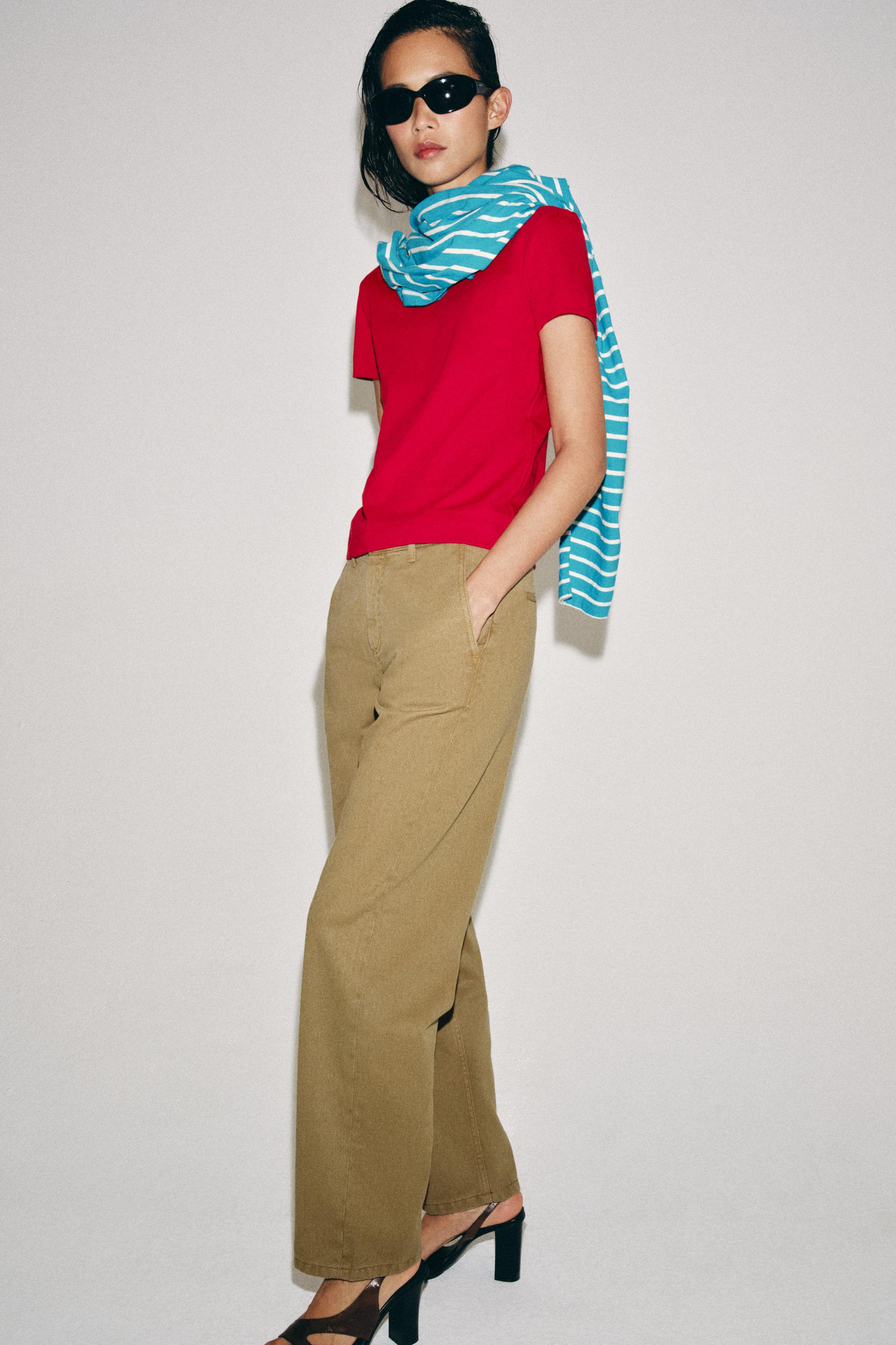 ZW COLLECTION CHINO PANTS - Khaki | ZARA United States