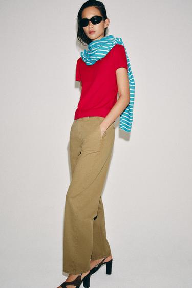 ZW COLLECTION CHINO TROUSERS - Khaki by Zara