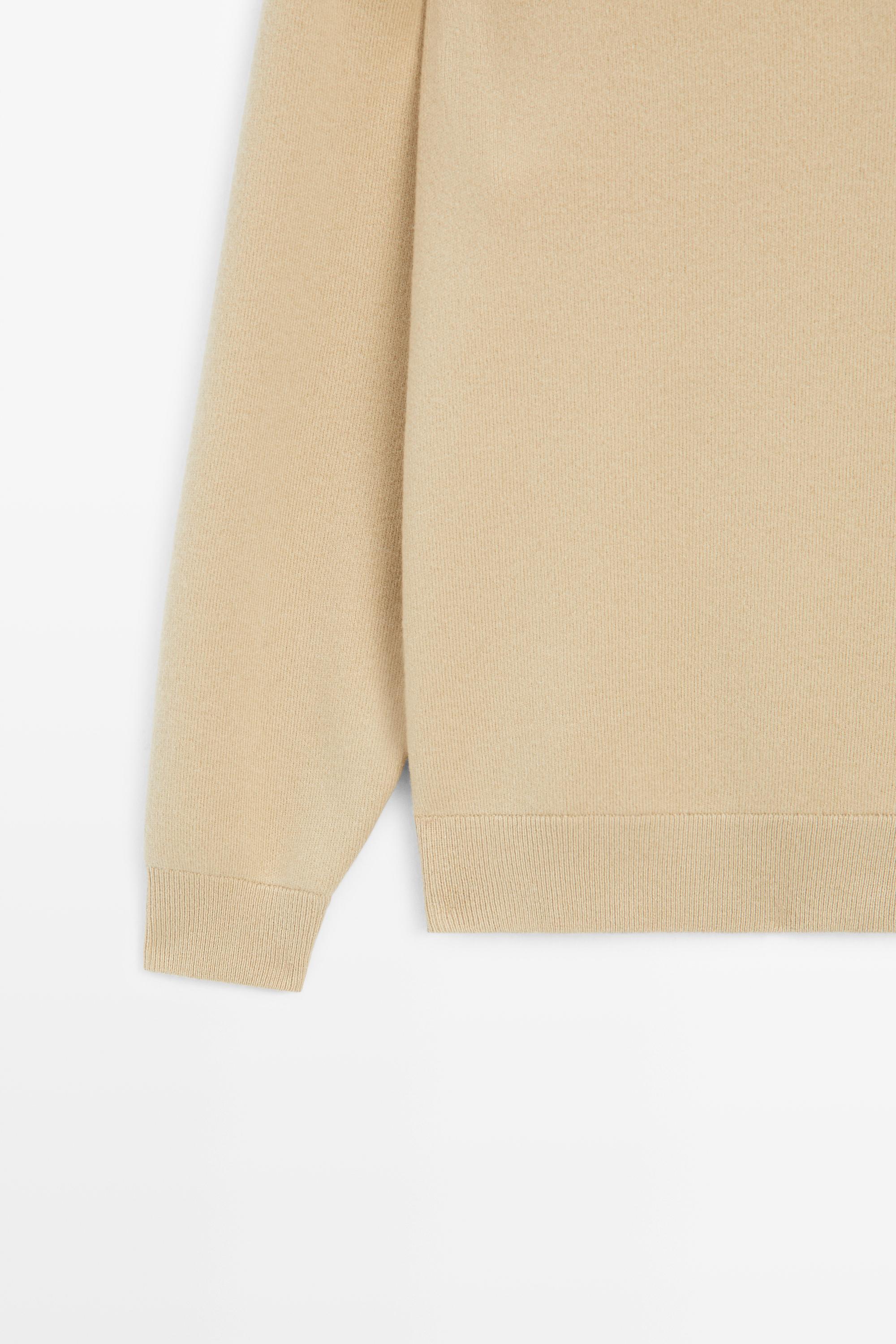 Wool mock neck knit sweater