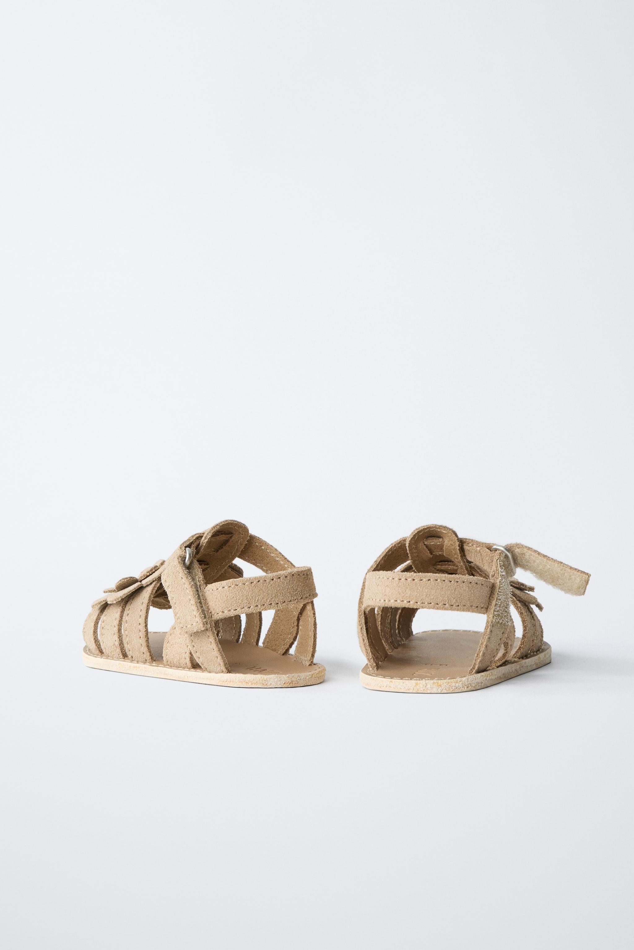 Детские сандалии Zara FLORAL LEATHER SANDALS — фото 5
